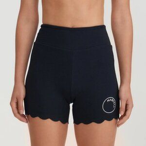 Marysia Billy Jean Shorts Black Scalloped Size Small Athletic Activewear Biker
